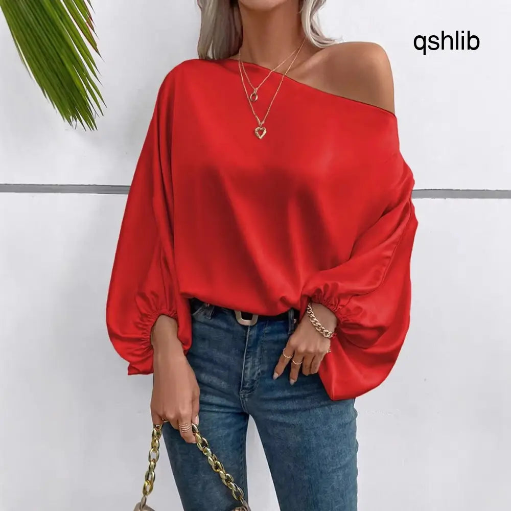 Off-shoulder Satin Blouse For Women - blouse