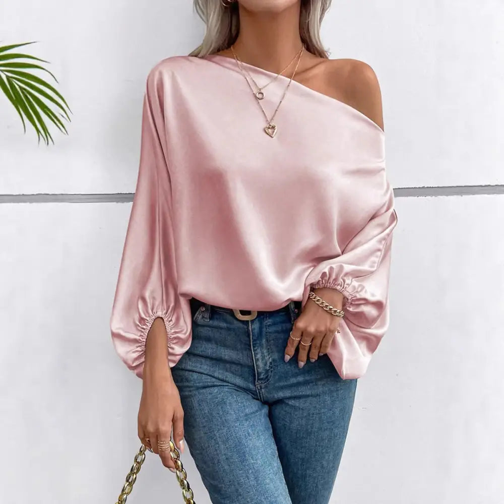 Off-shoulder Satin Blouse For Women - blouse
