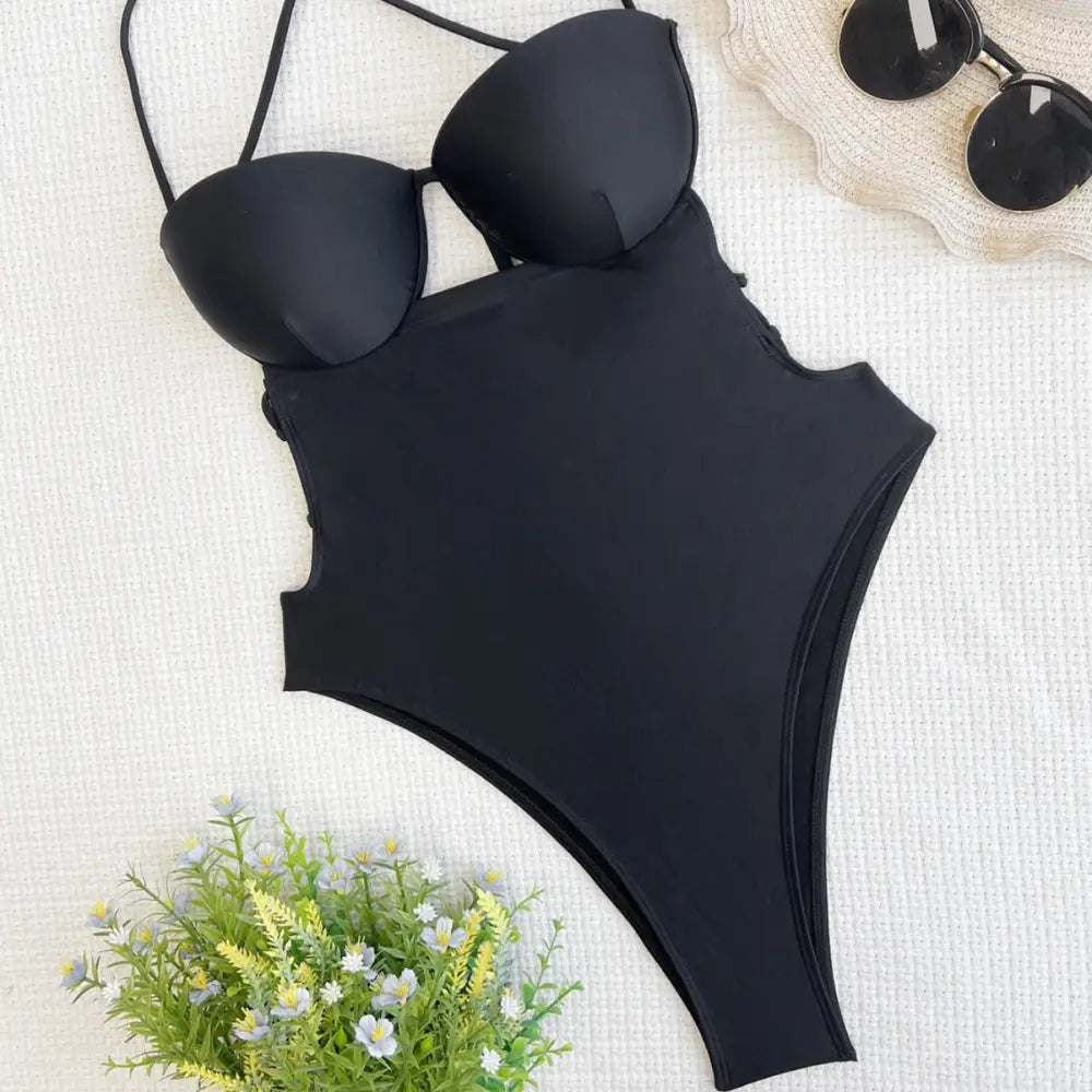One-piece Swimsuit Sexy Bikini For Women - 6555 Black / L - swimwear