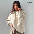 Versatile Sweater Plush Long Sleeve Blouse Women - Beige / L - blouse