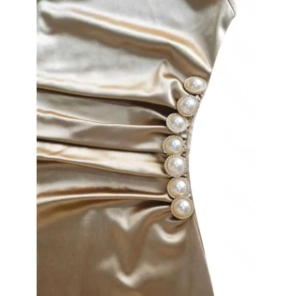 Womens Satin Sleeveless Slim-fit Midi Dress - dress